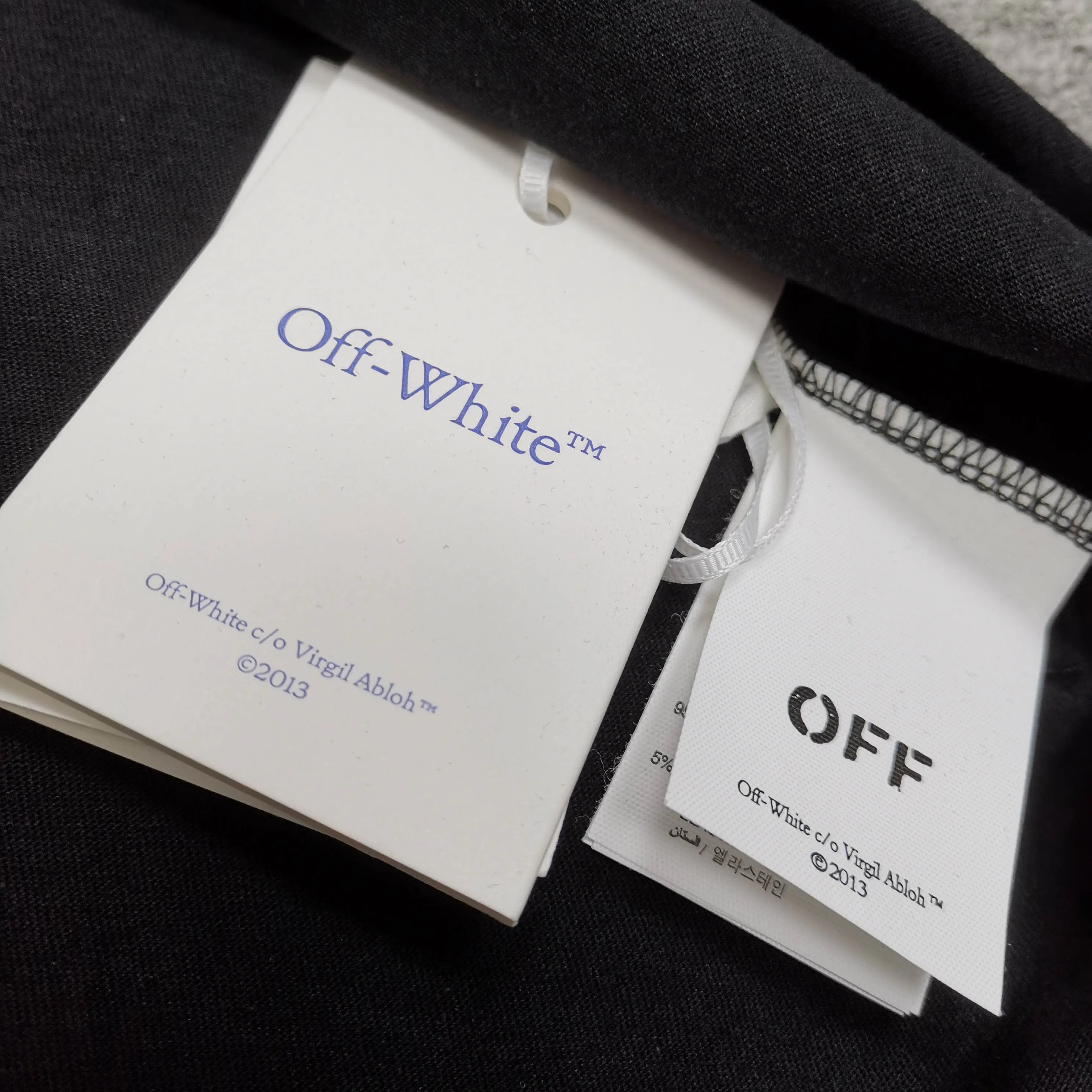 Top version ❤️off white new loose version blue letter short-sleeved T-shirt Size: S M L XL Color: Black White P240
